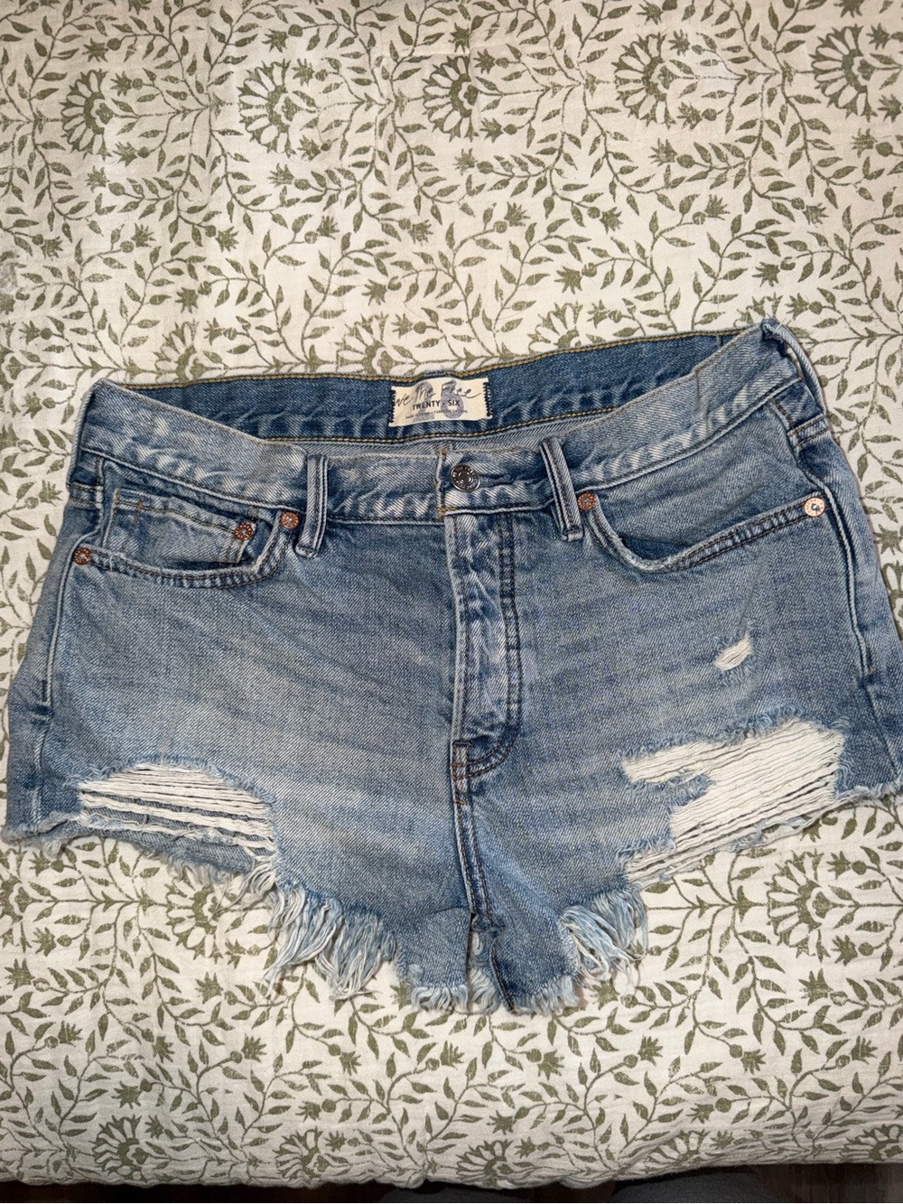 We The Free‎ Distressed Light Blue Jean Shorts